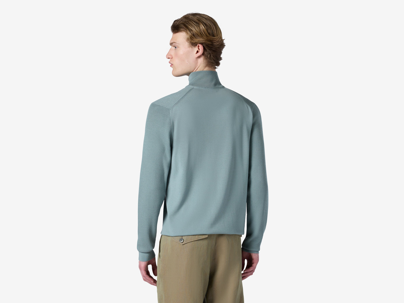 Waffle Half Zip Turtle Neck