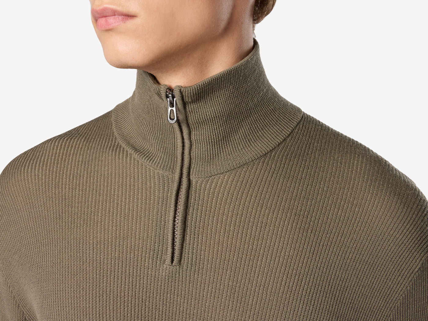 Waffle Half Zip Turtle Neck
