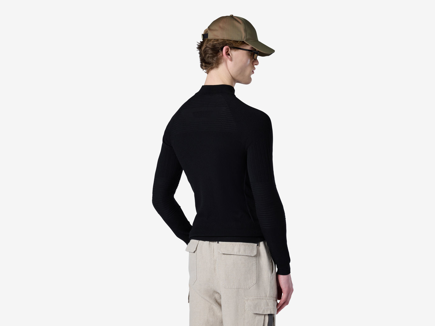 Multistitch Mock Neck